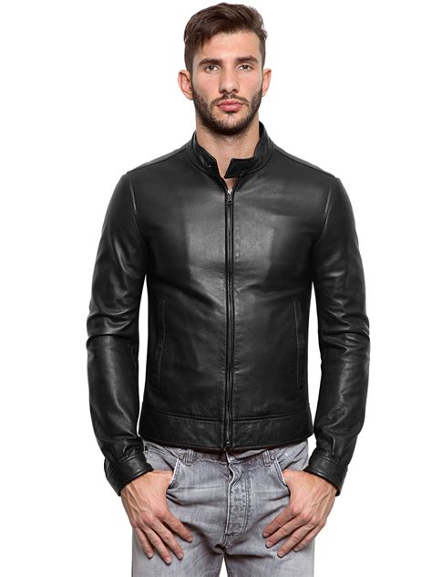 dolce gabbana lederjacke|dolce gabbana nappa biker jacket.